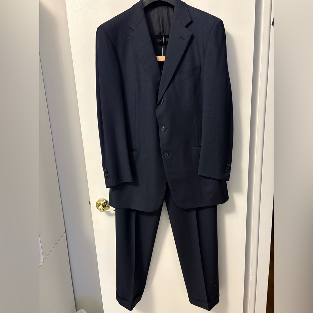 Ermenegildo Zegna Su Misura Men’s Navy Wool Suit 52EU